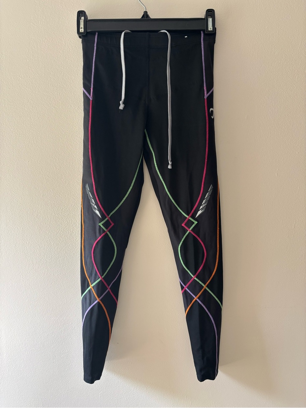 CWX Black Performance Joggers with Multicolor Accents compression